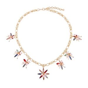 Floral Charm Necklace – 19.7"+2.7" Gold Tone with Freshwater Pearl